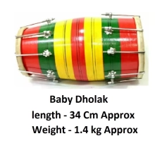 Indian Musical Instrument Wood Nut / Bolt Melody Baby Dholak / Dholki For Kids - Party and Festive Needs | Buy online on ZillyBuy