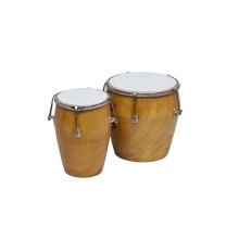 Two Piece Natural Wood indian bongo Folk Musical instrument bongo Drum Set - Party and Festive Needs | Buy online on ZillyBuy