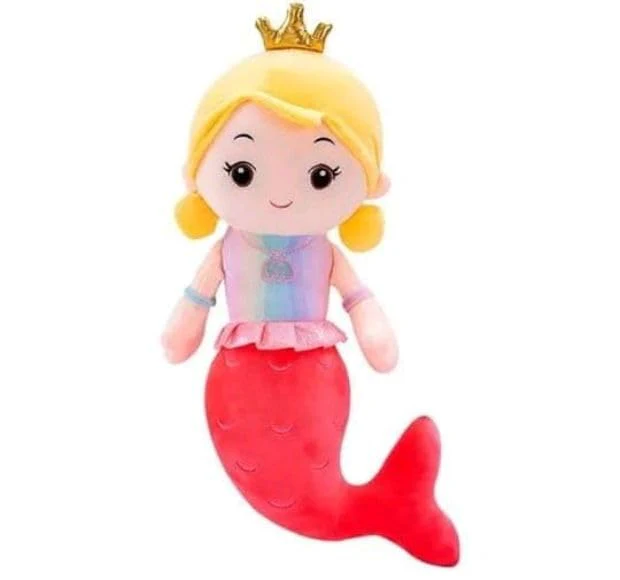 Charming Mermaid Plush Soft Toy for Girls  30 cm Stuffed Doll, Perfect for Birthdays, Holidays, Room Dcor, and Imaginative Play, A Cozy and Lovable Gift Idea for Kids Red color - Toys and Games | Buy online on ZillyBuy