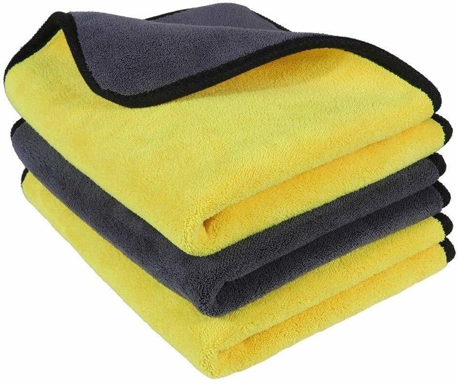 Rudra Microfiber Cleaning Cloths, 600gsm Ultra-Thick Drying Towel Car, Home Polishing Dry Microfiber Cleaning Cloth (3 Units) - Hardware, Tools and Home Safety | Buy online on ZillyBuy