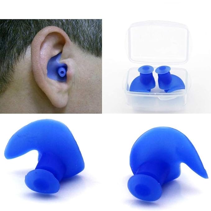 Rudra Waterproof Swimming Professional Silicone Earplugs for Adult Swimmers Children Ear Plug (Blue) - Hardware, Tools and Home Safety | Buy online on ZillyBuy