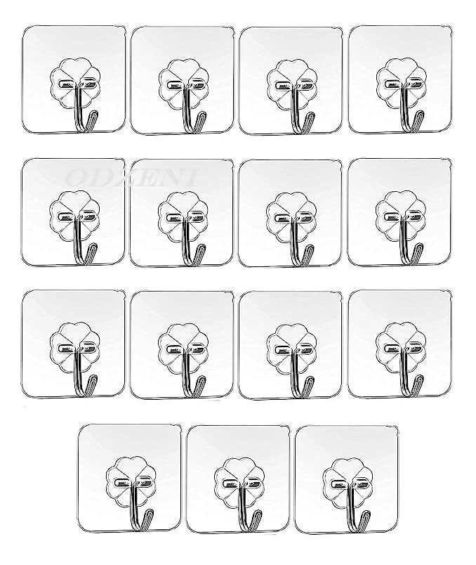 Rudra Self Adhesive Wall Hooks,Heavy Duty Sticky Hooks For Kitchen,Bathroom,Bedroom Hook 15 (Pack of 15) - Hardware, Tools and Home Safety | Buy online on ZillyBuy