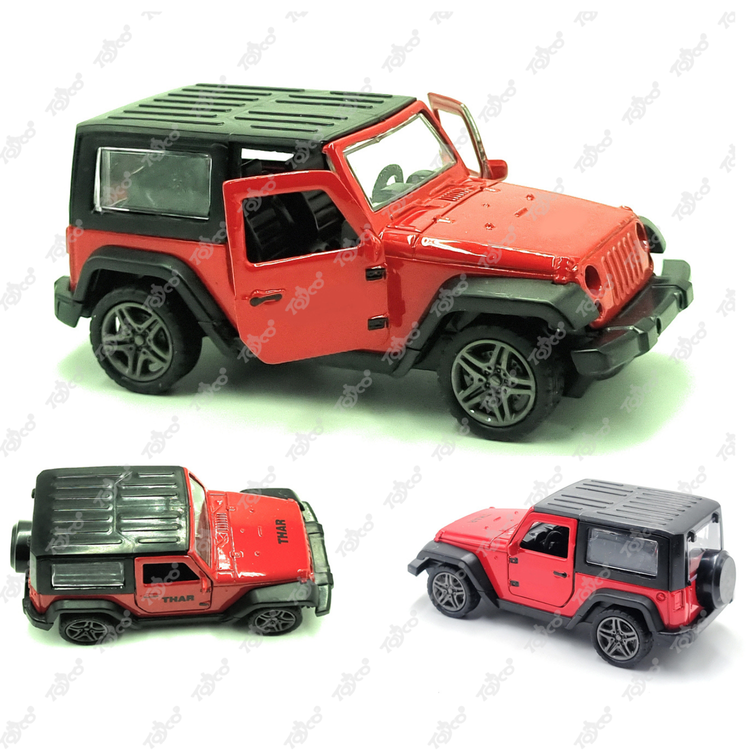 TOYCO 1:43 Scale Mini Thaar Jeep Toy Car for Kids Diecast Metal Pull Back Model with Openable Doors | Durable Design Realistic Gift 2+yrs Girls Boys SUV Vehicle Gift (Multicolor, 1 Pack) - Toys and Games | Buy online on ZillyBuy