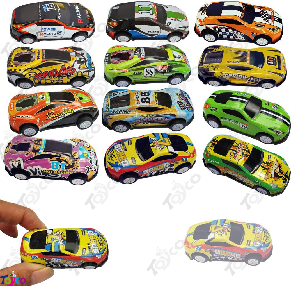 TOYCO Pack of 12 Alloy Metal Pull Back Mini Racing Cars | Pull Back and Go Die-Cast Vehicles for Kids | Durable, Unbreakable, Smooth Edge Toy | Ideal Gift Set for Boys & Girls Age 3+ (Multicolor) - Toys and Games | Buy online on ZillyBuy