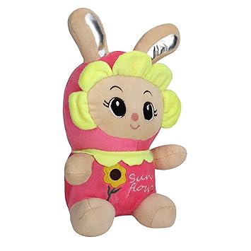 DearJoy Cute Sunflower Bunny Doll/Soft Toy with Shiny Ears/Gift for Boys and Girls (Pink, 35 cm) - Toys and Games | Buy online on ZillyBuy