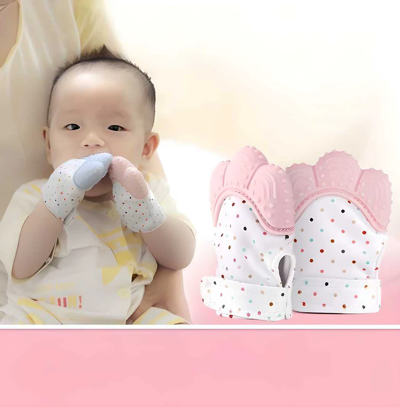 Silicone Self Soothing Teether Gloves Toy for Babies - Toys and Games | Buy online on ZillyBuy