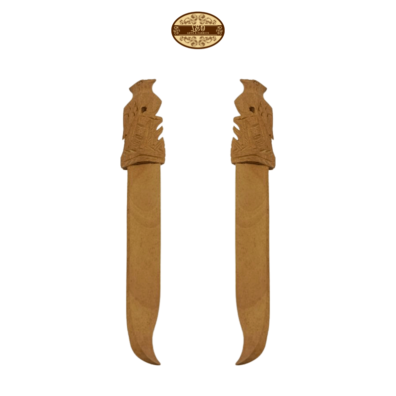 Handcrafted Wooden Paper Cutter with Bird Plain Figurine at Top, 17.78 cm - Pack of 2 - Stationery | Buy online on ZillyBuy