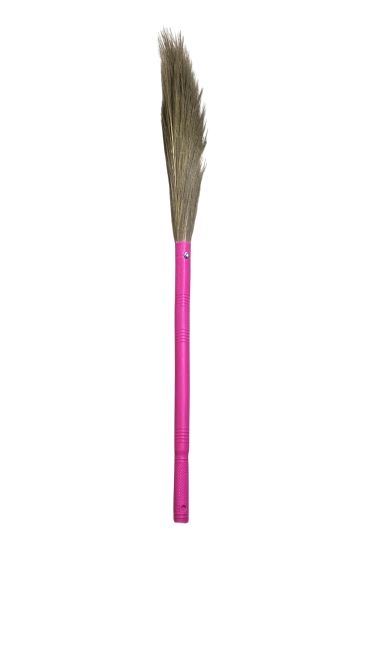 Klenzon Premium Plastic Grass Broom (Jhaado)  Heavy-Duty, Long-Lasting Floor Cleaning for Home & Commercial Use blush pink