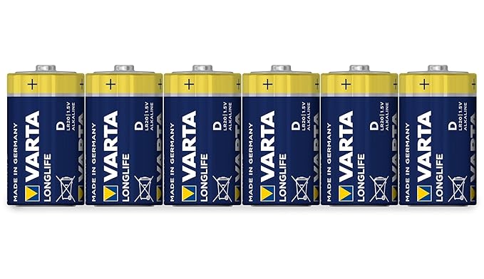 VARTA Longlife - Alkaline Batteries D/Mono / LR20, Pack x6 - Hardware, Tools and Home Safety | Buy online on ZillyBuy