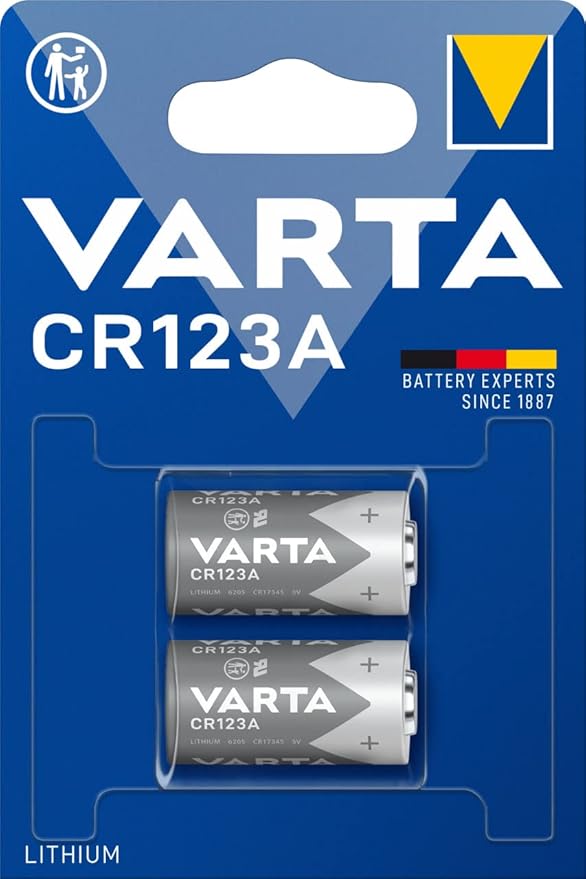 Varta CR123A Photo Lithium 3V Battery for Cameras/MP3 Player and Gameboy, 2-Pack (Blue Silver) - Hardware, Tools and Home Safety | Buy online on ZillyBuy
