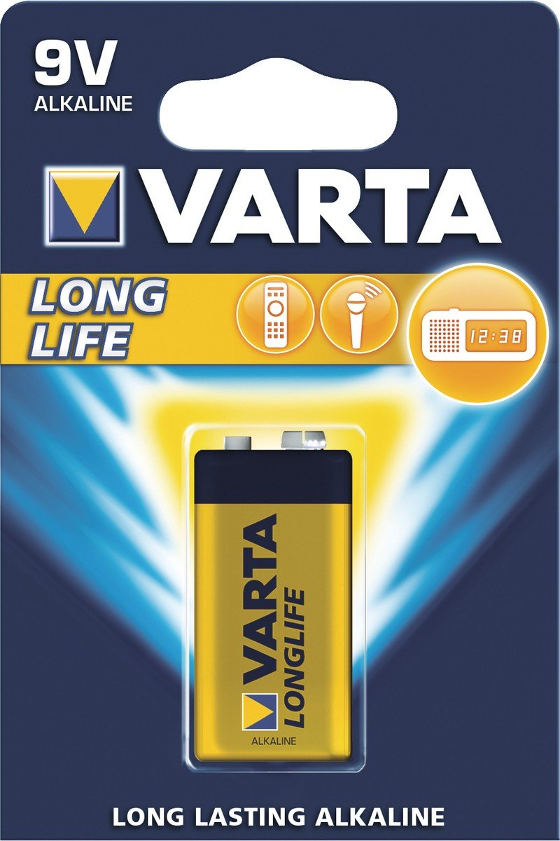 Varta Longlife 9 V Size Alkaline Battery (4 Cells) - Hardware, Tools and Home Safety | Buy online on ZillyBuy