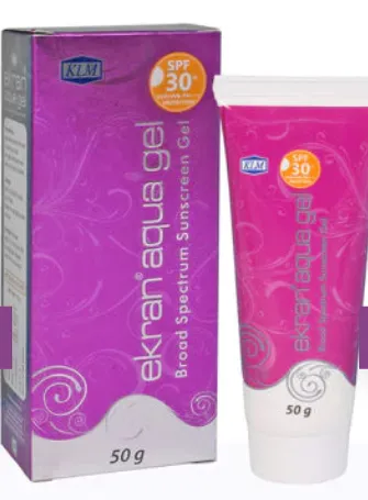 Ekran aqua gel broad spectrum sunscreen gel spf 30+ UVA/UVB, PA+++ protection 50 gm | klm
