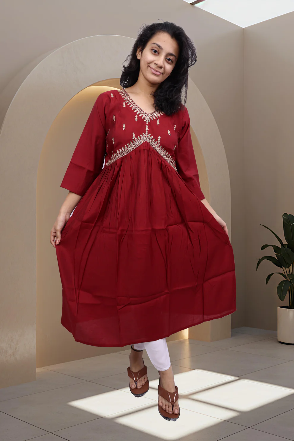 PickCell Embrodiary Long Frock Kurti - Kurtis, Tunics | Buy online on ZillyBuy
