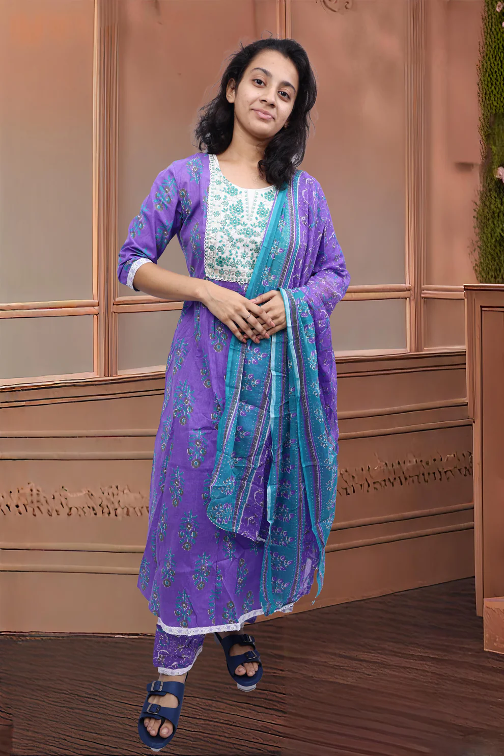 PickCell Minaxi Gherawala Embrodiary Cotton Kurti with Payjama And Dupatta - Kurtis, Tunics | Buy online on ZillyBuy