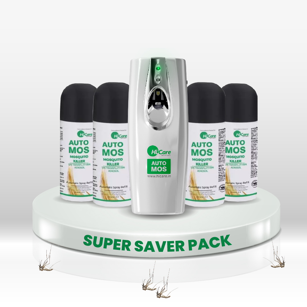HiCare AutoMos Machine + Refill Pack of 4 Super Saver Pack 365 days - Fresheners and Repellents | Buy online on ZillyBuy
