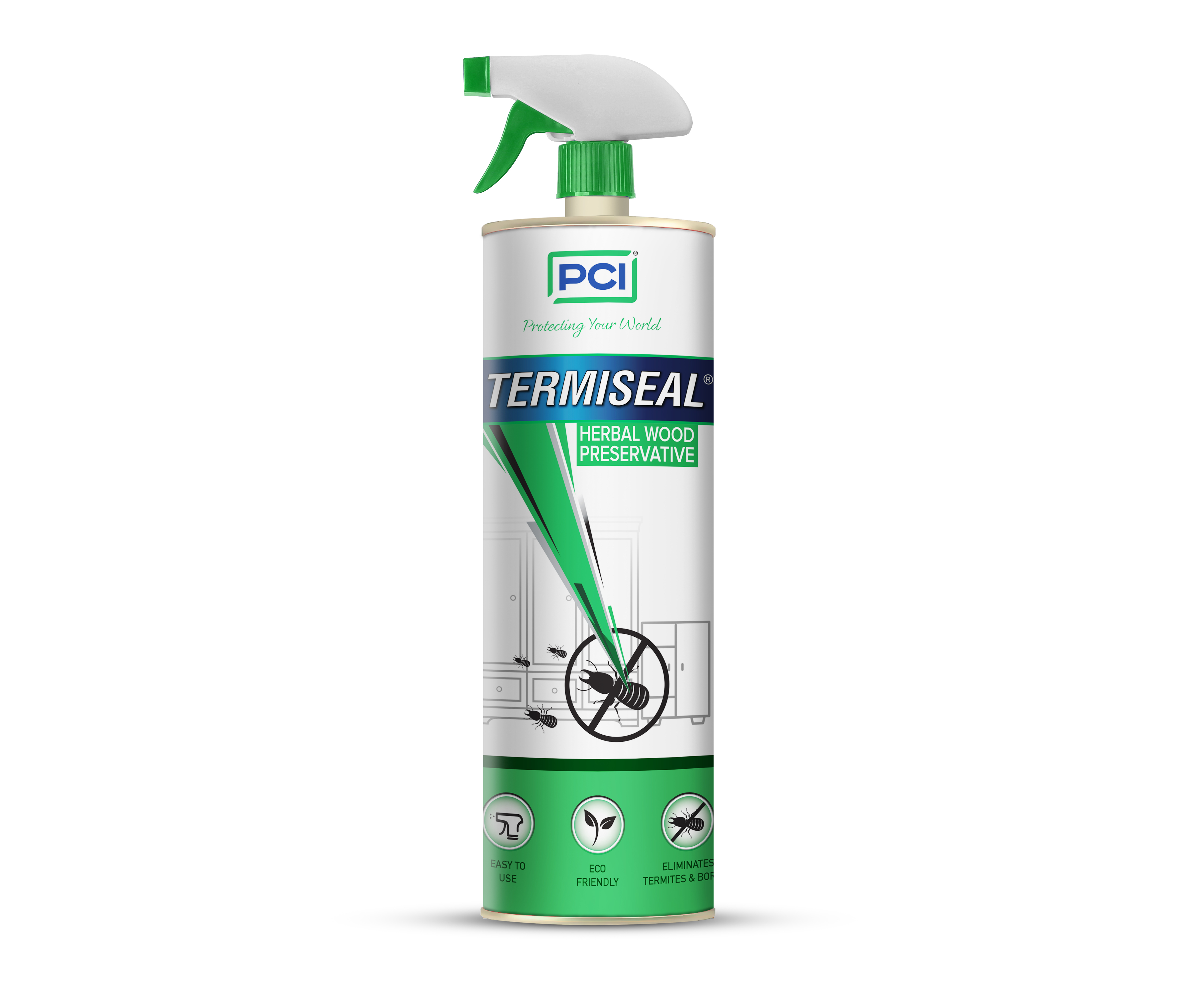 PCI Termiseal Herbal Wood Preservative Spray | Eco-Friendly Termite Killer Spray| Wood Preservative and Termite, Borer, Insect Repellant Spray| For Home, Kitchen and Offices (1 Ltr)