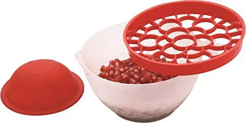 Plastic Pomegranate/Anar Seed Extractor Peeler  Efficient & Easy-to-Use Tool for Quickly Removing Seeds from Pomegranate. red