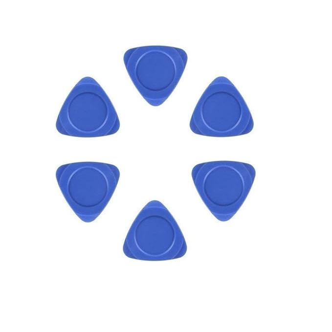 Fixinus 10 Pieces Universal Triangle Plastic Pry Opening Tool for iPhone Mobile Phone Laptop Table LCD Screen Case Disassembly Blue Guitar Picks blue