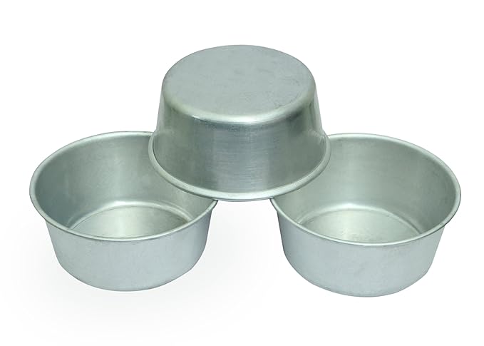Dharam Paul Traders Aluminium Ice Bowls/Ice Donga Set/Barf Dibba,Set Of 3,Silver silver