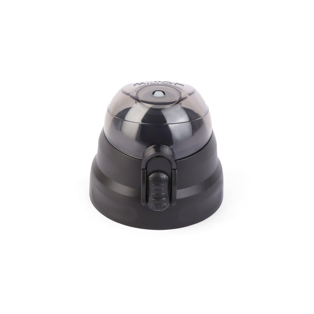 Spare Lid for Milton New Crown 400 Thermosteel Bottle  One Touch Flip Cap with Safety Lock | Leak-Proof, ISI Certified | black