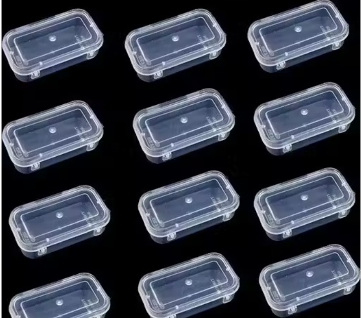 Small Containers Plastic Mini Box Clear Boxes With Lock Lid (Pack of 12) Transparent ((Size =9cm X 5cm X 3cm) Square 11NO alabaster