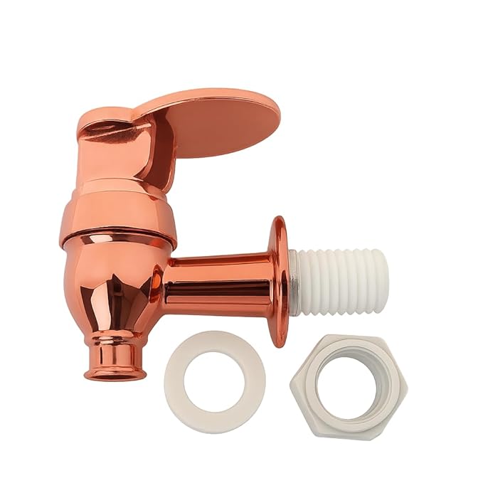 Hope Kart Plastic Tap for Matka Clay Copper Pot Wash Basin Bathroom Kitchen Sink Home Filter Water Dispenser PVC Touch On Type with Fixtures Fittings Set Pack of 1 (Plastic Copper Type) gold drop