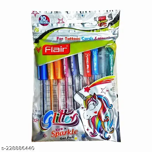 Flair Glitter Shining Pens (Pack of 10 Colors) - Stationery | Buy online on ZillyBuy