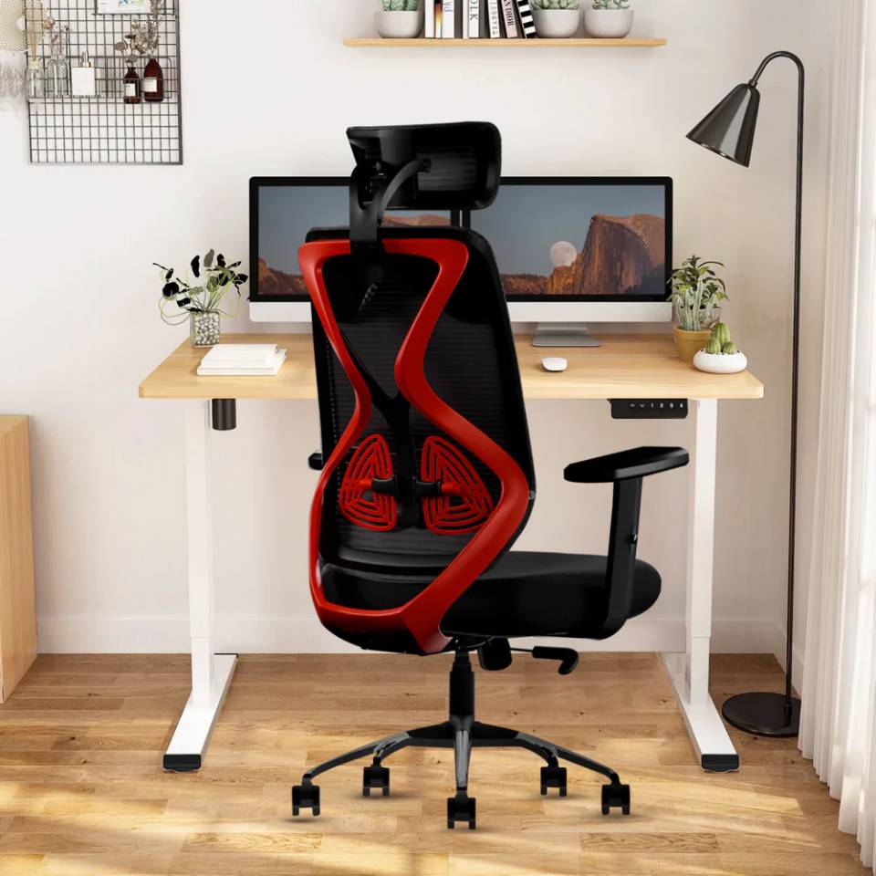 Apkainterior Ergonomic Mesh Executive Office and Home Chair (Red) bright red