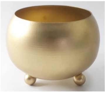 Metal Table Pot (brass finish) buddha gold