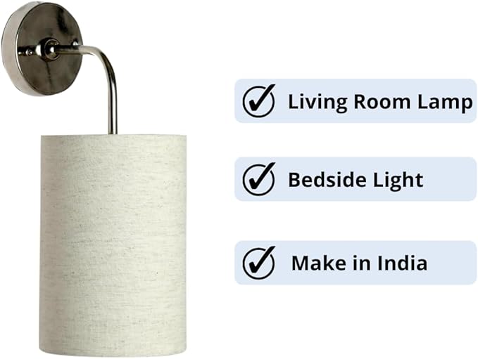Off White Textured Round Wall Lamp white