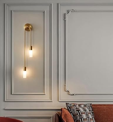 Metal Gold Finish 2 Tube Wall Lamp gold