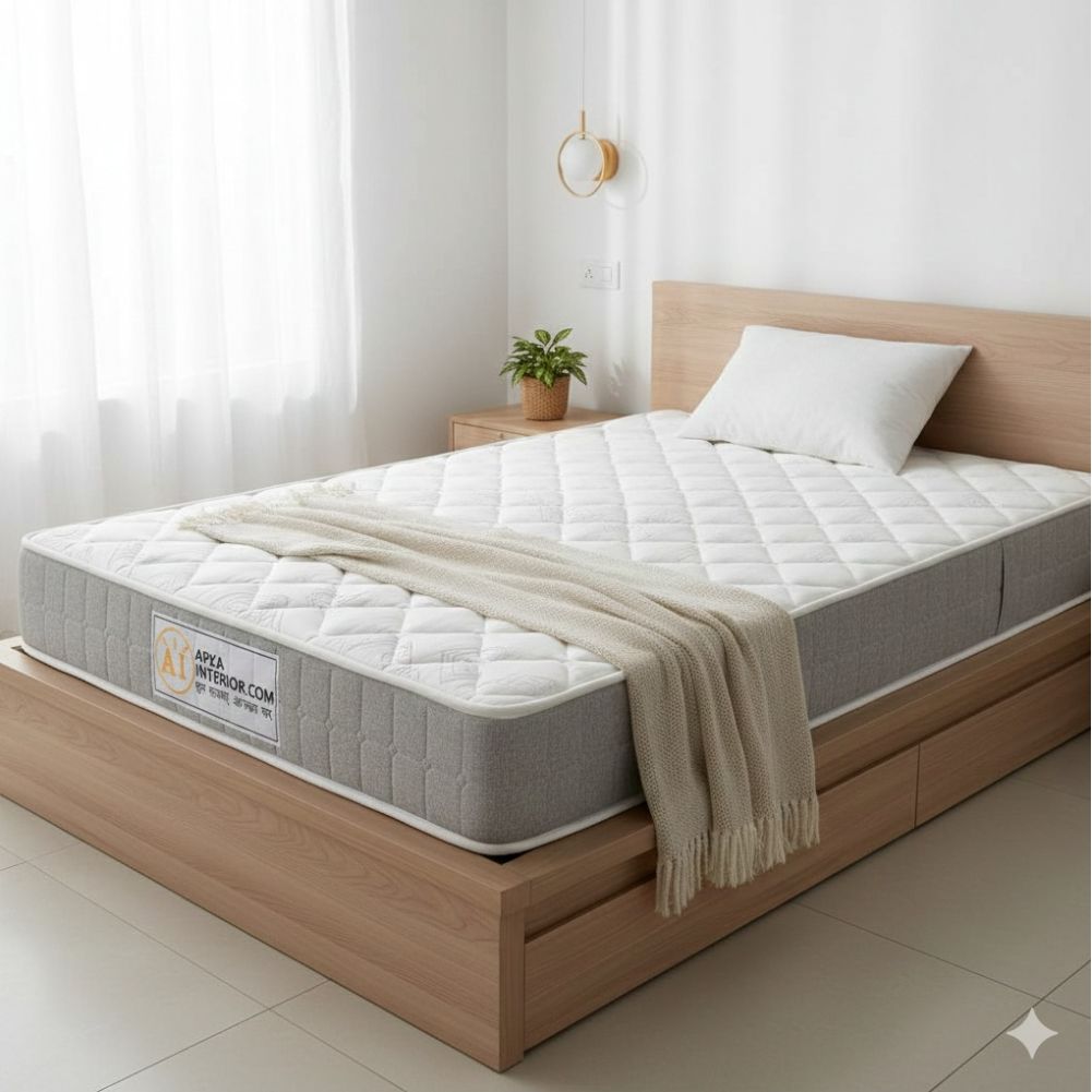 Semi Orthopedic Mattress (75X30X4 Inch), Softy Foam For Dual Comfort, Back Support and Pain Relief, Single Size , White white