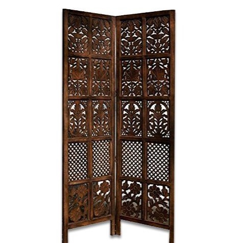 Wooden 2 Panel Room Partition donkey brown