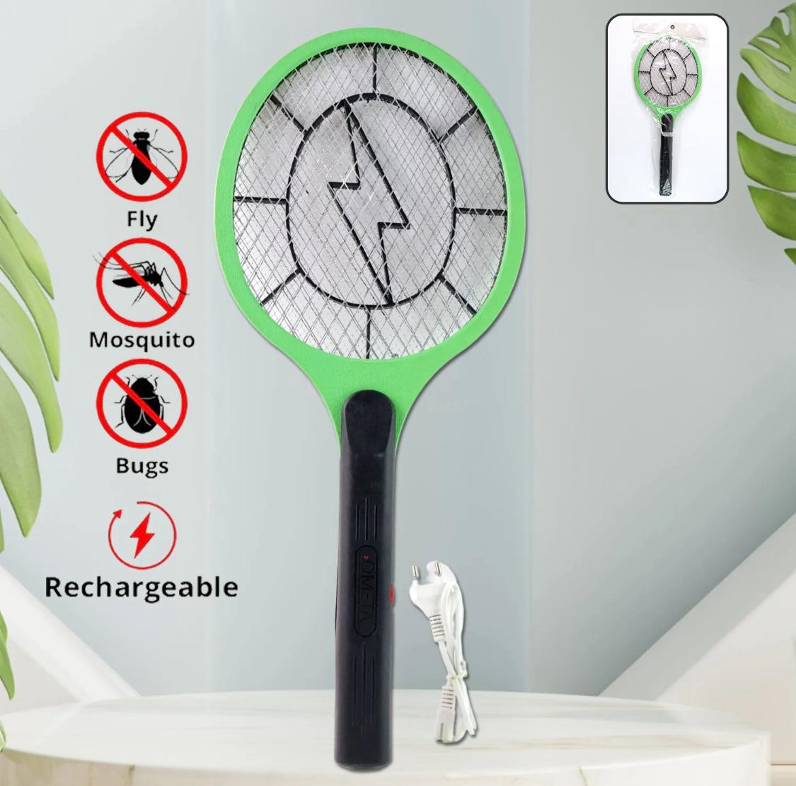 Rechargeable Electric Mosquito Killer Racket with Cable bright green