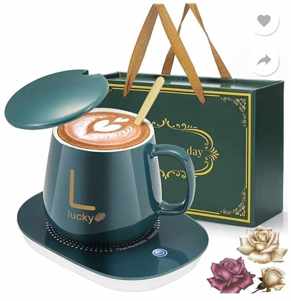 BABALI.Cermaic Coffee Mug Warmer for Desk, Auto Shut Off, Smart Cup Warmer for Coffee, Beverage, Milk, Tea and Hot Chocolate, Coffee Mug with LID Best for Office use. (Multicolor, Pack of 1). - Cookware | Buy online on ZillyBuy