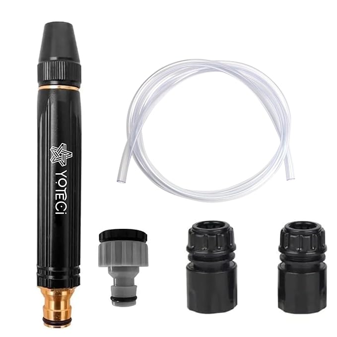 ONO'AVNI High Pressure Water Spray Gun for Car & Bike Washing | Adjustable Brass Jet Nozzle for Garden & Window Cleaning | Compatible with 1/2" Hose Pipe | Powerful Water Gun With 2 Meter Pipe - Car and Shoe Care | Buy online on ZillyBuy