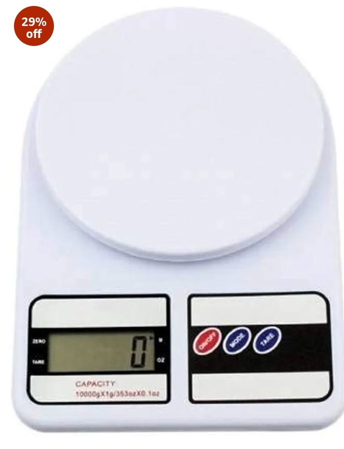 0Kg Kitchen Weight Machine 6 Months Warranty, Digital Scale with LCD Display, Scale for Home Baking, Cooking & Balance Diet. Weighing Machine with capacity 10Kg, SF400/A121,Color May Vary