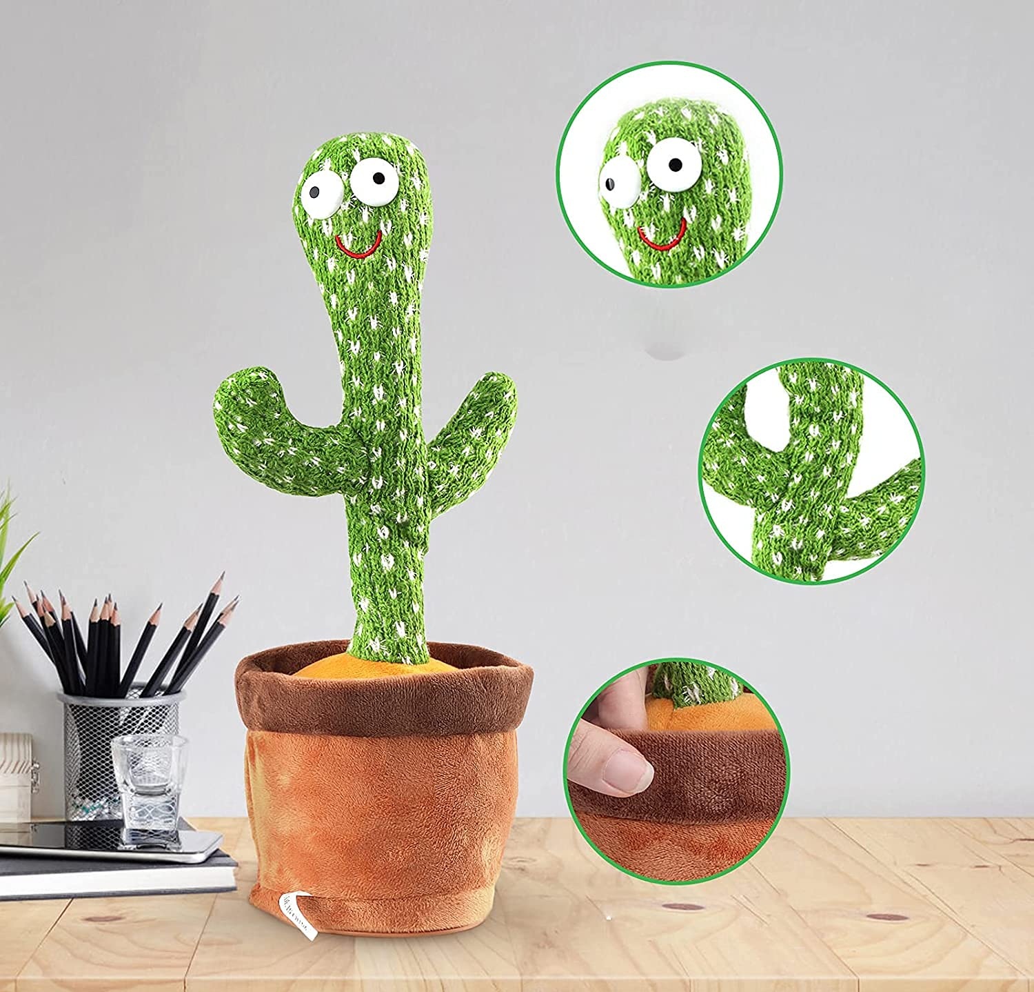 WUGO:: Dancing Cactus Toy with LED Lights, Singing & Talking Cactus, Voice Recording & Word Repeating Mimicking Toy for Kids - Toys and Games | Buy online on ZillyBuy