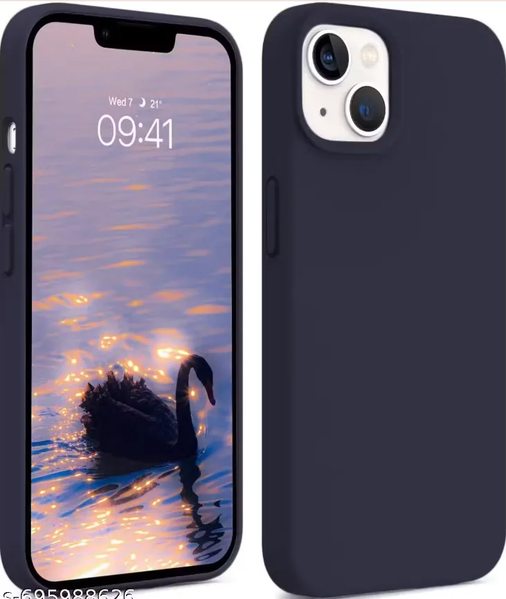 Kozykit Back Cover Compatible with iPhone 13 | Liquid Silicone Soft Touch Case | Full Protection Shockproof Slim Back Cover | Stylish Mobile Cover for iPhone 13 (Navy Blue Colour) navy blue