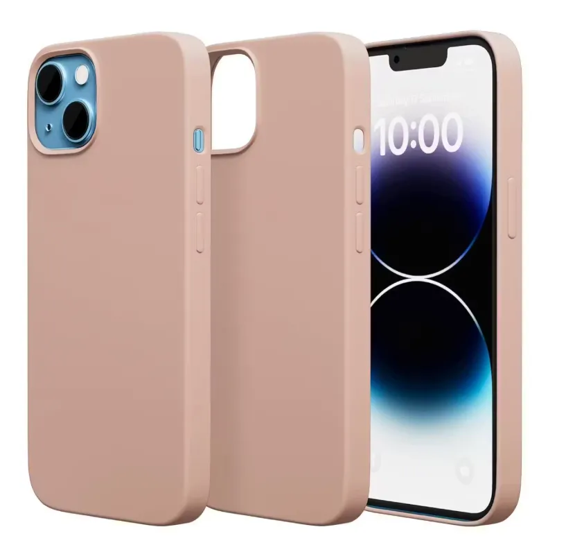 Kozykit Back Cover Compatible with iPhone 13 | Liquid Silicone Soft Touch Case | Full Protection Shockproof Slim Back Cover | Stylish Mobile Cover for iPhone 13 (Pink Sand) pastel pink