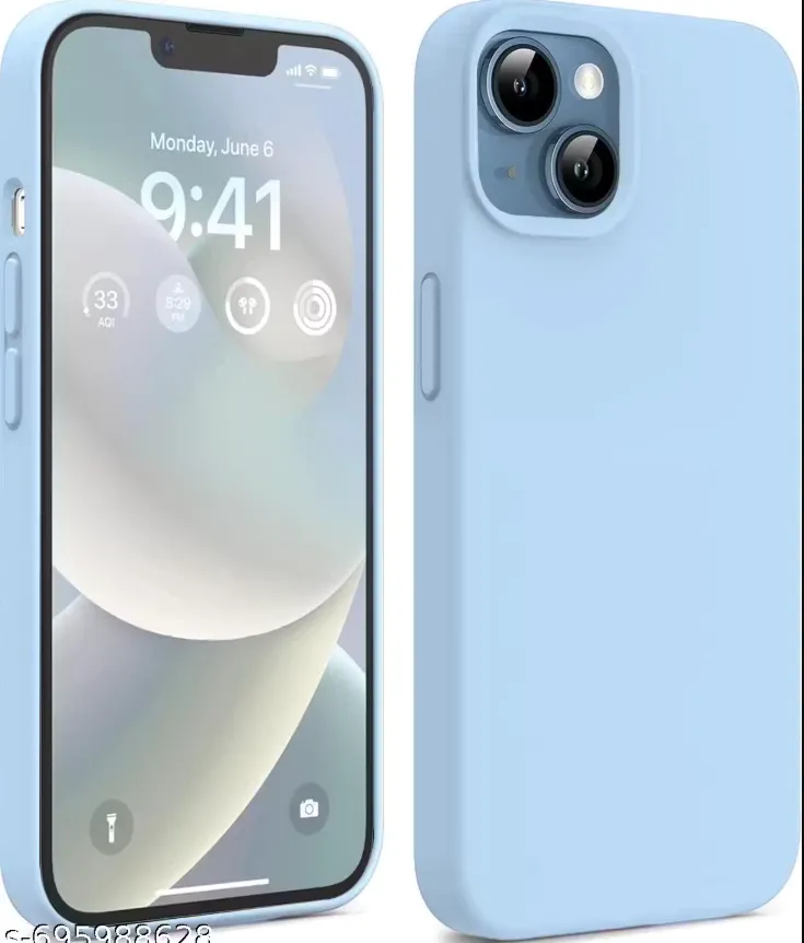 Kozykit Back Cover Compatible with iPhone 13 | Liquid Silicone Soft Touch Case | Full Protection Shockproof Back Cover | Slim & Stylish Mobile Cover for iPhone 13 (Ice Blue) aero blue