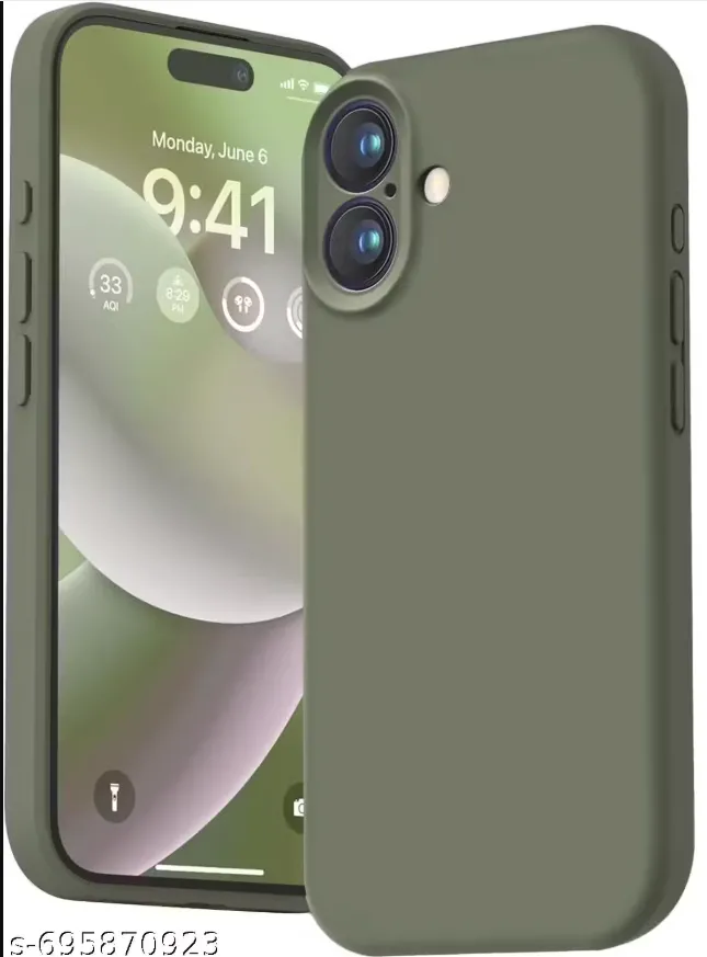 Kozykit Compatible for iPhone 16 Case 6.1, Slim Liquid Silicone 3 Layers Full Covered Soft Gel Rubber Phone Case Protective Cover 6.1 Inch  - Olive olive haze