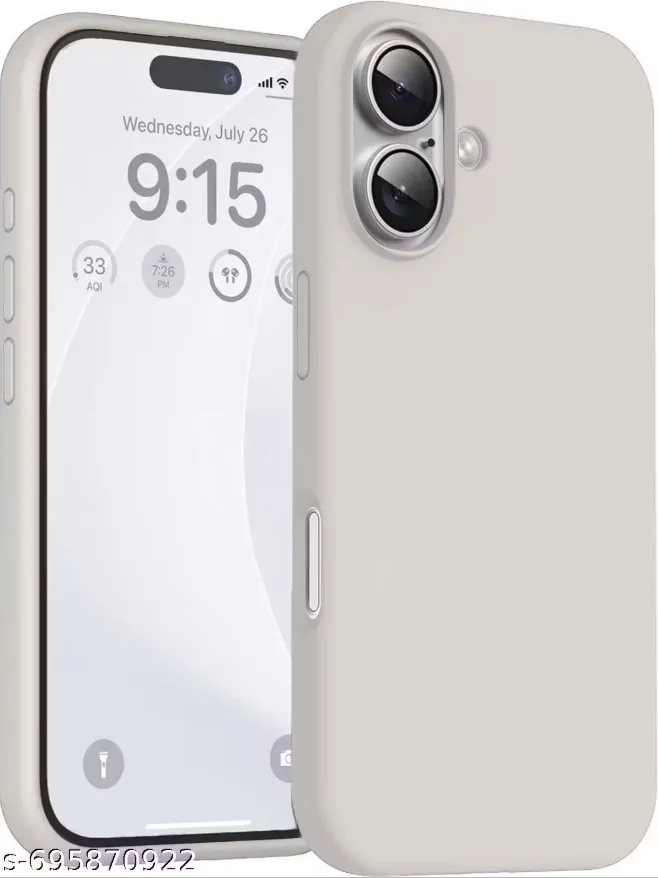 Kozykit Compatible for iPhone 16 Case 6.1, Slim Liquid Silicone 3 Layers Full Covered Soft Gel Rubber Phone Case Protective Cover 6.1 Inch  - Stone Grey dusty gray