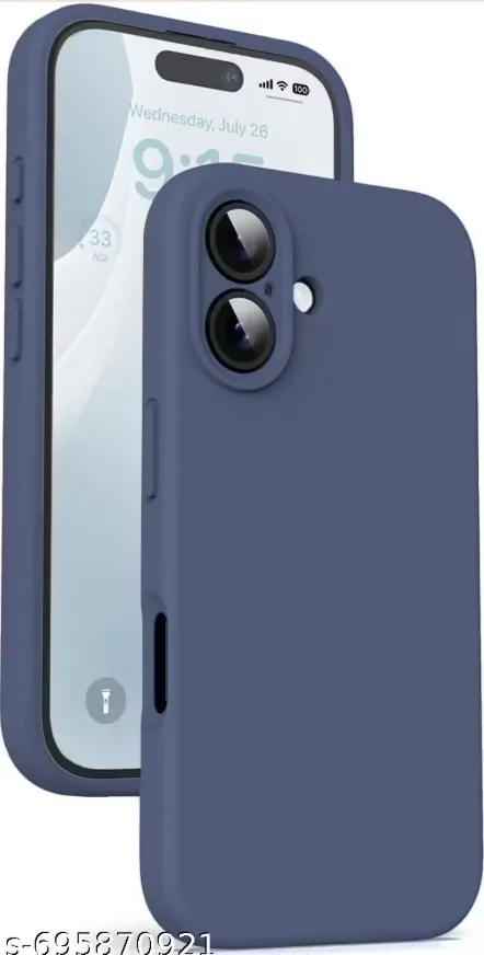 Kozykit Compatible for iPhone 16 Case 6.1, Slim Liquid Silicone 3 Layers Full Covered Soft Gel Rubber Phone Case Protective Cover 6.1 Inch  - Blue blue marguerite