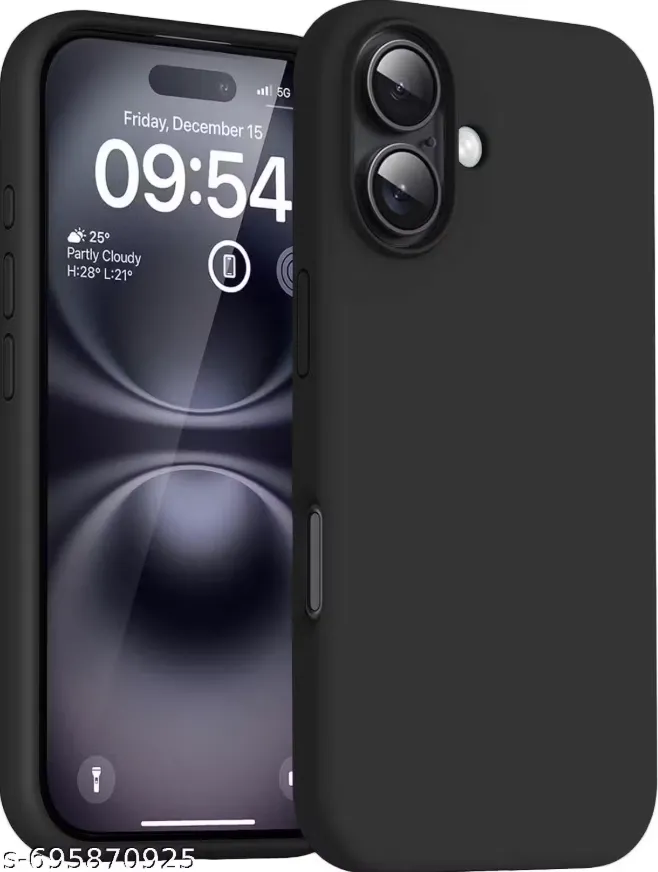Kozykit Compatible for iPhone 16 Case 6.1, Slim Liquid Silicone 3 Layers Full Covered Soft Gel Rubber Phone Case Protective Cover 6.1 Inch  - Black black