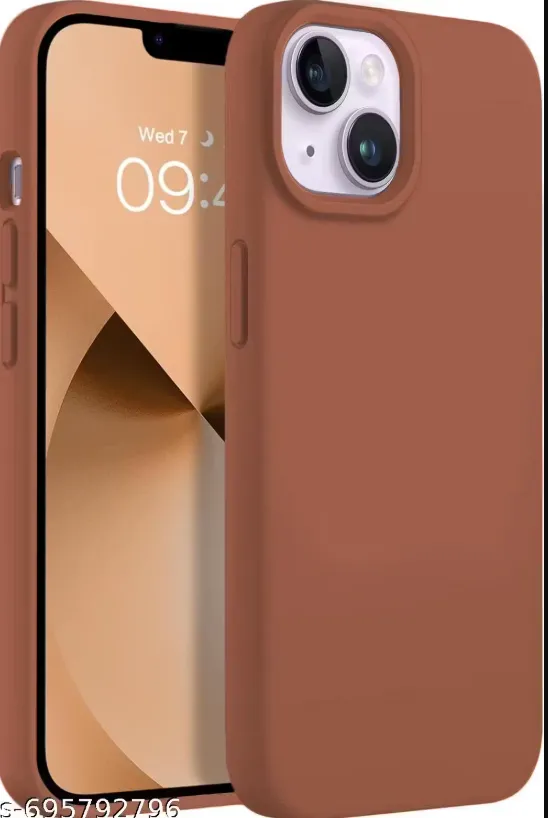 Kozykit Liquid Silicone Case Compatible with iPhone 14 | Soft Gel Rubber Back Cover | Non-Slip Full Body Protection Shockproof Case | Premium Microfiber Lining Mobile Cover | Brown Colour brown rust
