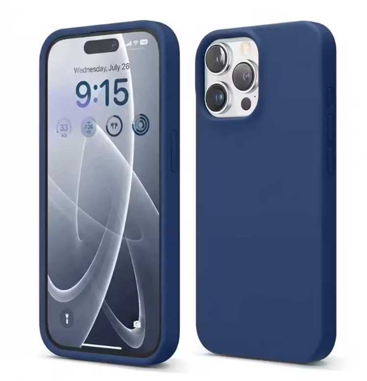Kozykit Liquid Silicone Case Compatible with iPhone 15 Case, Full Body Protective Cover, Shockproof, Slim Phone Case, Anti-Scratch Soft Microfiber Lining - (Navy Blue) astronaut blue