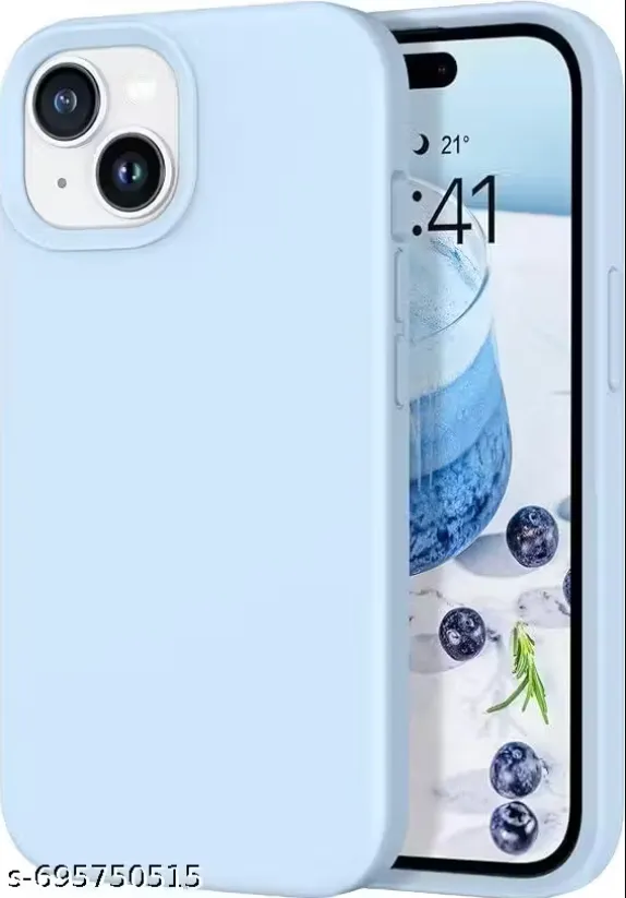Kozykit Liquid Silicone Case Compatible with iPhone 15 Case, Full Body Protective Cover, Shockproof, Slim Phone Case, Anti-Scratch Soft Microfiber Lining - (LightBlue) aero blue