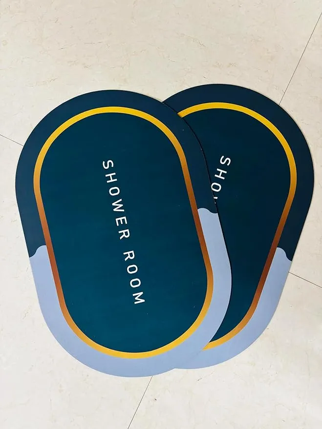 Rubber Bath mats Quick-Drying Non-Slip Bathroom mat Super Absorbent Bath mat Instant Dry Bath mat, Bathroom Rug in Front of The Kitchen Sink, Shower Room, Bathtub, Oval (Blue SkyBlue) astronaut blue