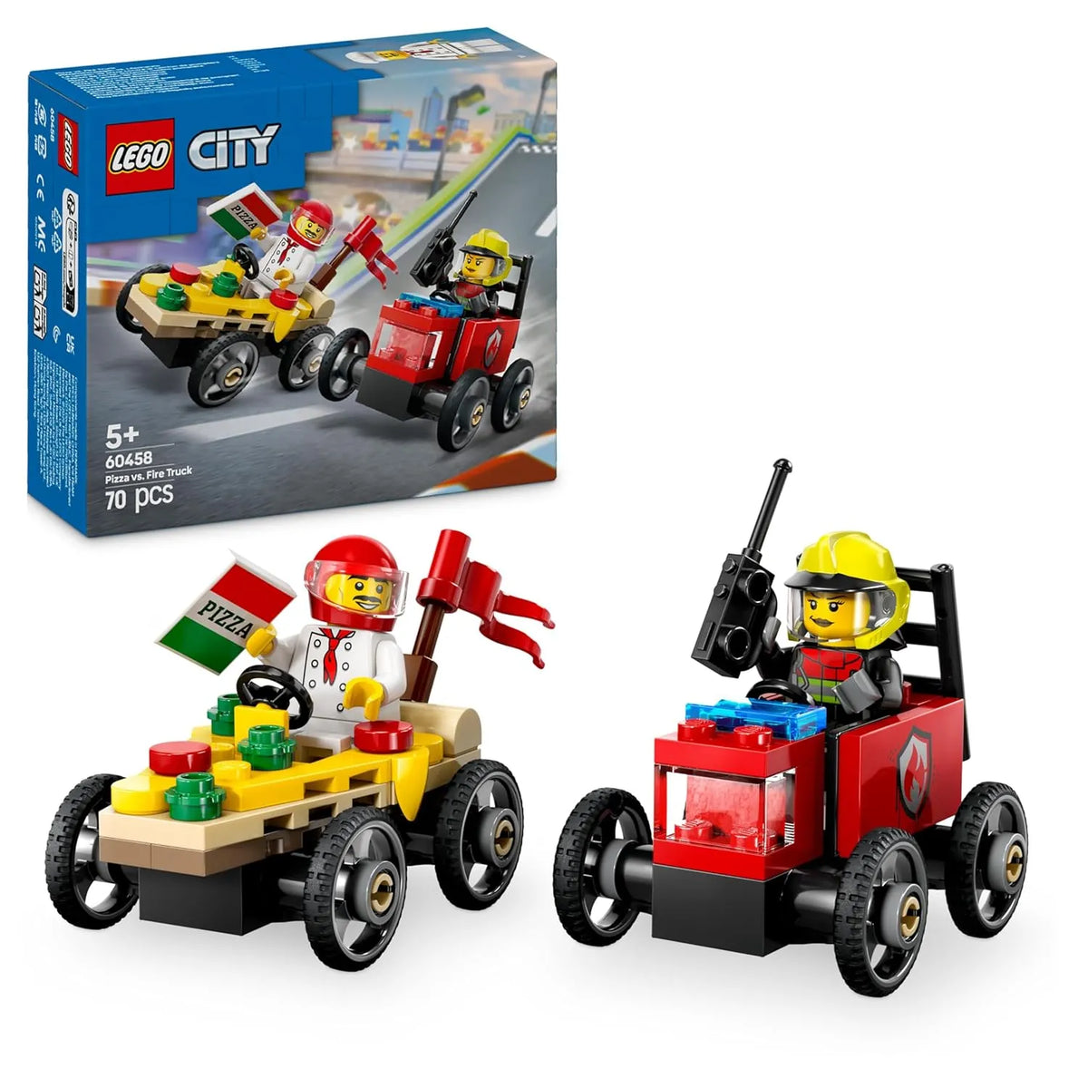 Lego City 60458 Pizza vs. Fire Truck Race Car Pack - Stationery | Buy online on ZillyBuy